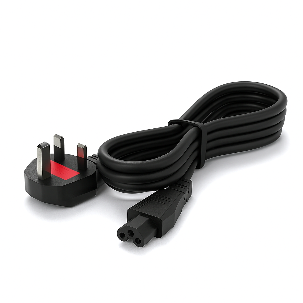3-Pin Power Cable – C5 Cloverleaf Plug 1.2m (New)