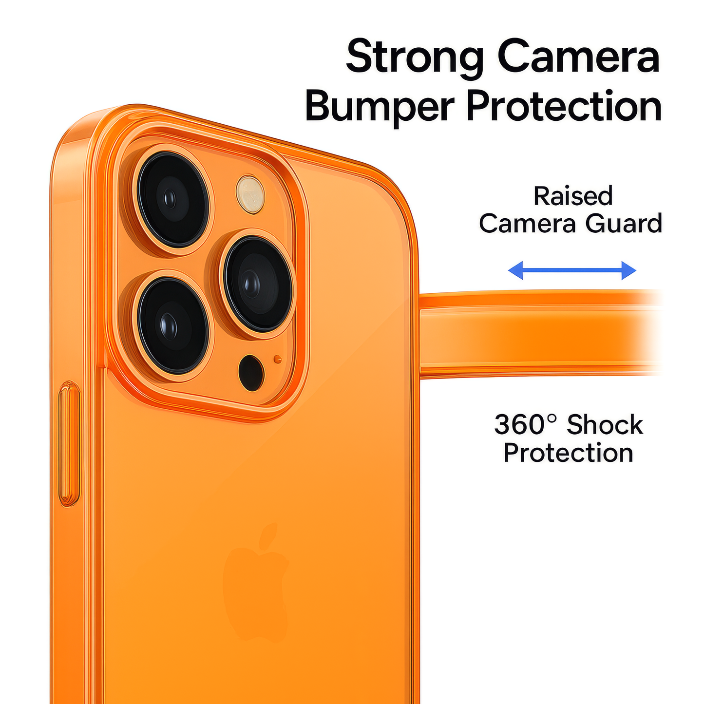 iPhone 16 Pro Max MagSafe Case – Transparent Shockproof Slim Back Cover (Orange)